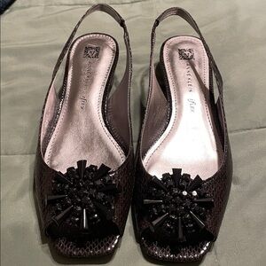 Anne Klein Black Slingback Heels